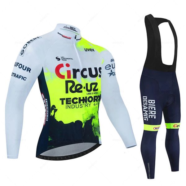 Circus Wanty Fluorescein Breathable Long Sleeve Cycling Set Mountain Bike Clothing Autumn Bicycle Jerseys Maillot Ropa Ciclismo 241231