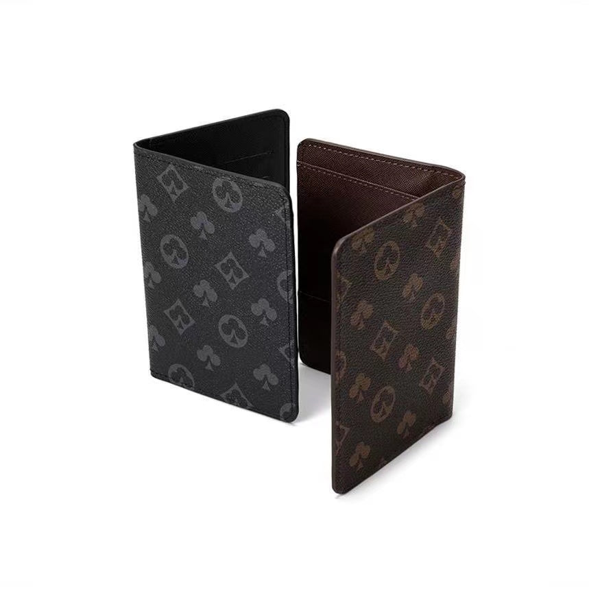 Wallets Holders Passport booklet women Brown flowers wallets leather passport cover brand credt card holder men business wallet carteira masculina W