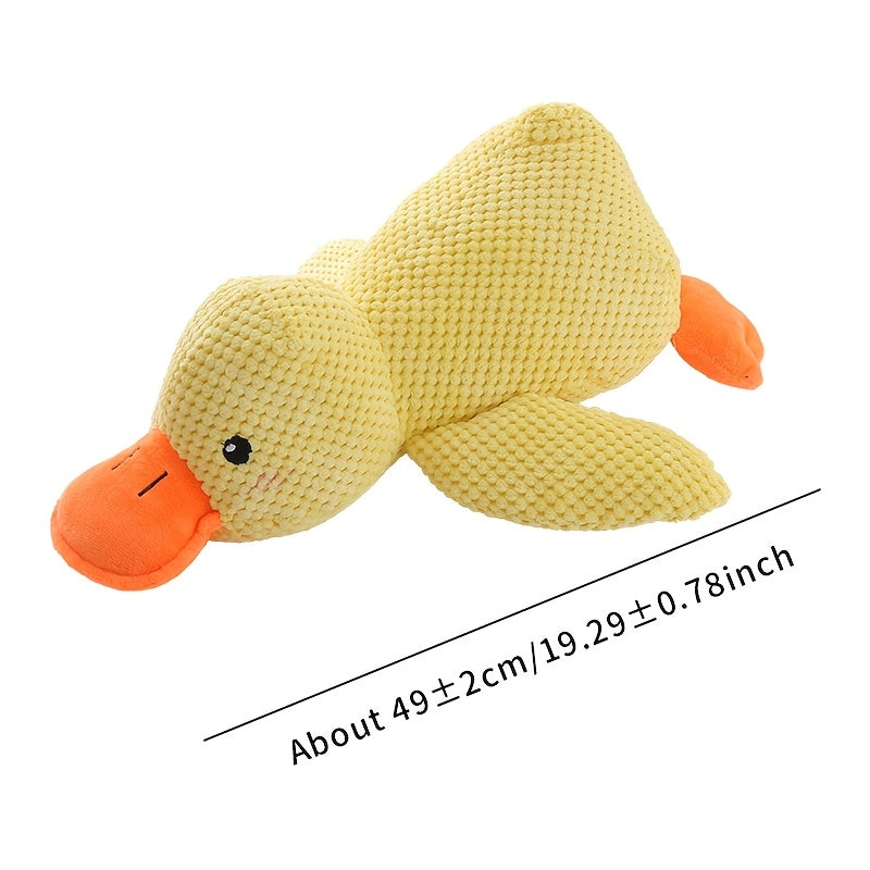 TEMU Cuddleduck Plush Dog Toy With - Bite-resistant, Interactive Sound Toy For Small To Medium Dogs, Durable Soft Plush Material, Yellow Duck Pet