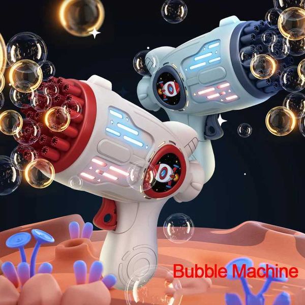 23-29 hole childrens summer toy outdoor bubble gun rocket automatic bubble machine with bubble liquid toy bubbleW240902