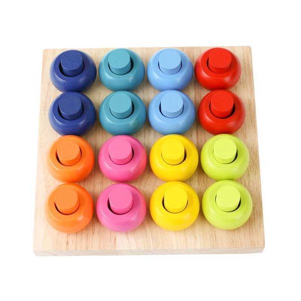 Montessori Wooden Stacking Rings Color Sorting Children Educational Toys Brinquedos Pedagogicos Infantil Kinder Spielzeuge Y240801