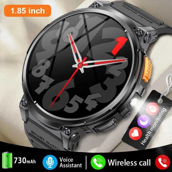 LIGE 1.85 Sn Outdoor Sport Smartwatch Men Heart Rate Flashlight Watch 730mAh Battery Waterproof Wireless Call Smart WatchXJ250108