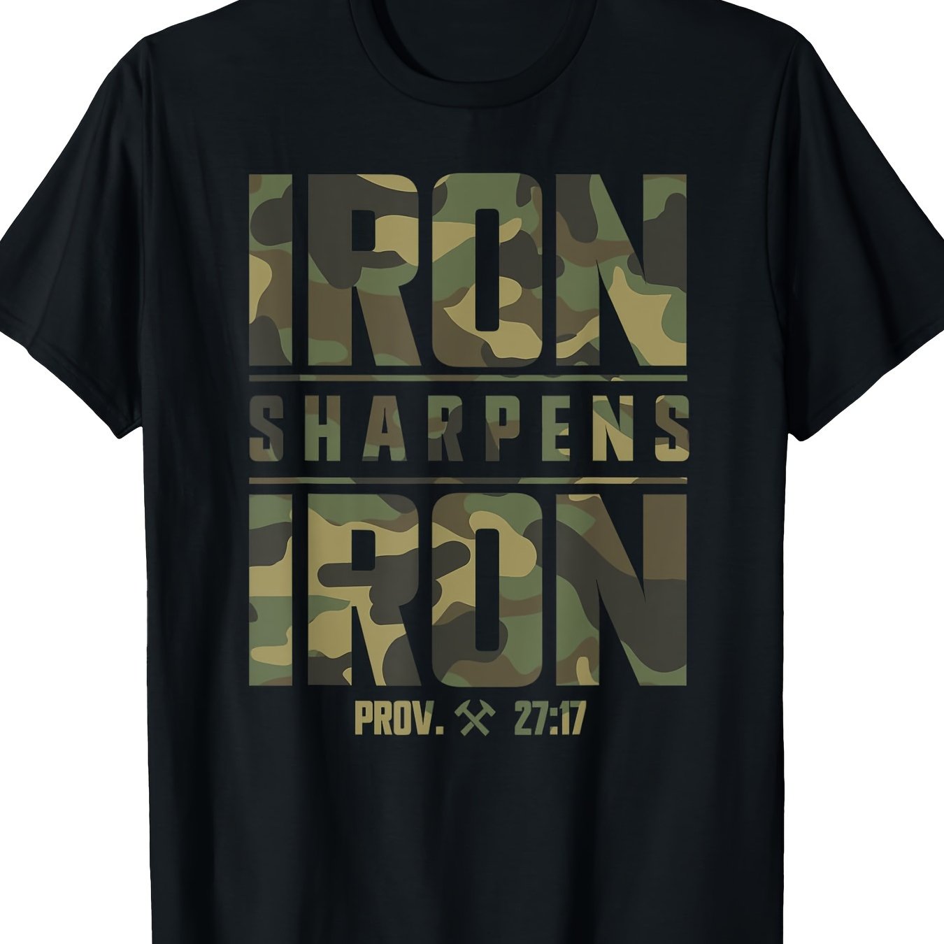 TEMU Christian Men Camo Scripture Gym Workout T-shirt-100% Cotton-180g