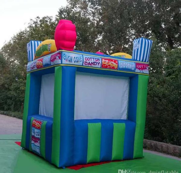 6m Lx5mWx4mH Outdoor Advertising Inflatable Candy Booth with LED Strip Form China For Sales kiosk Decorations