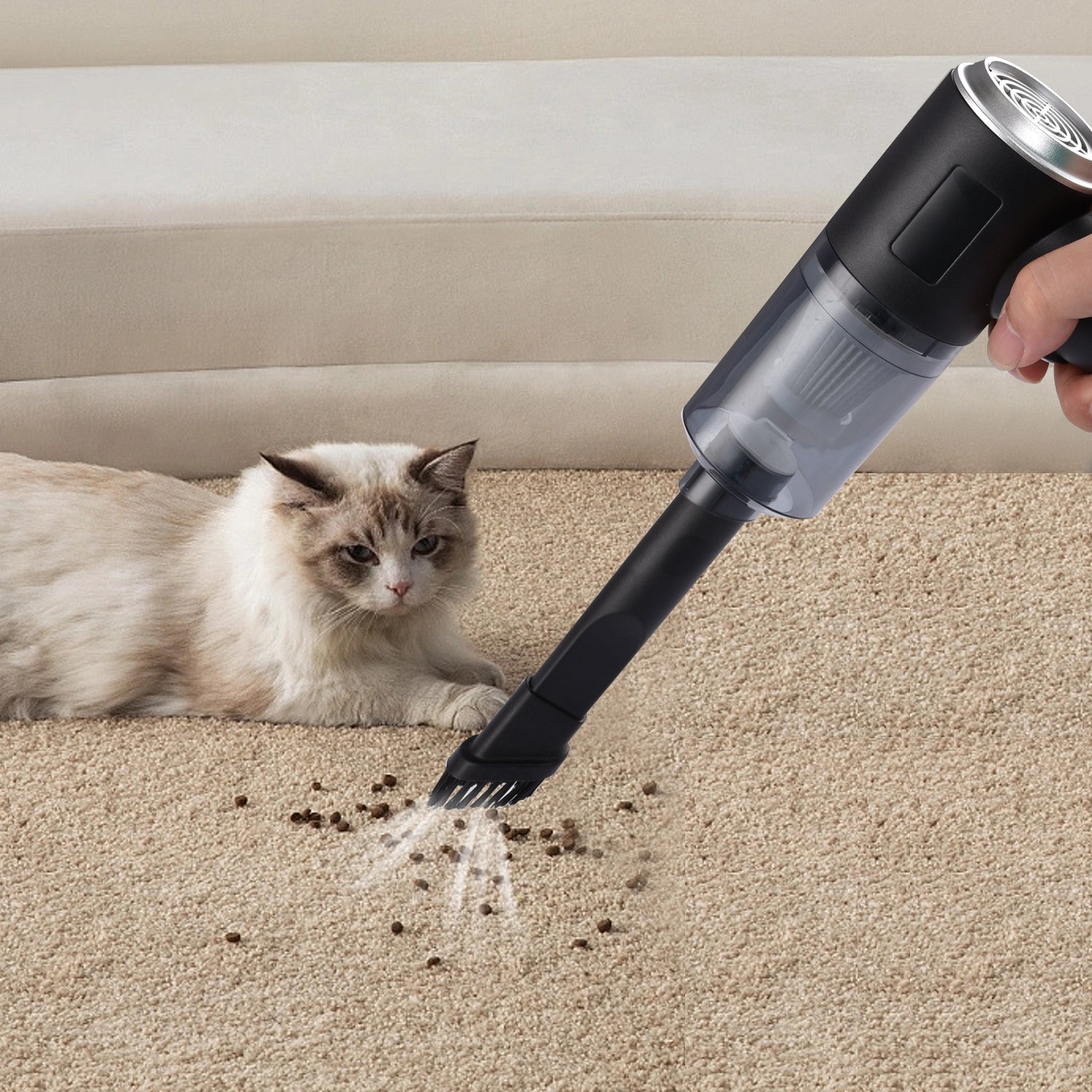 Compact Handheld Car Vacuum Cleaner - Lightweight and Versatile Cleaning Solution