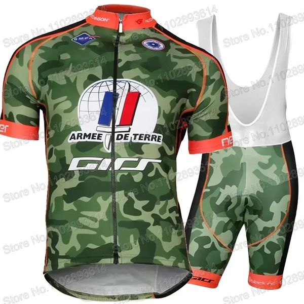 2024 France Army Cycling Jersey Set Summer Cycling Clothing Men Road Bike Shirts Suit Bicycle bib Shorts MTB Maillot Cyclisme 240603