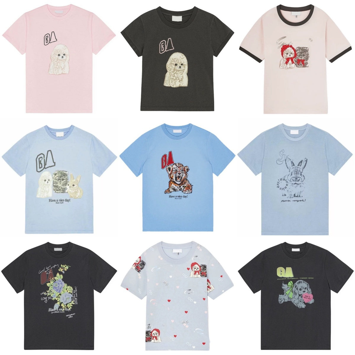 New Women Designer T-shirt Printed Pattern Cotton Round Neck Fashion Tee Pullover Loose Casual Tops T Shirts Comfy Fashion Tees