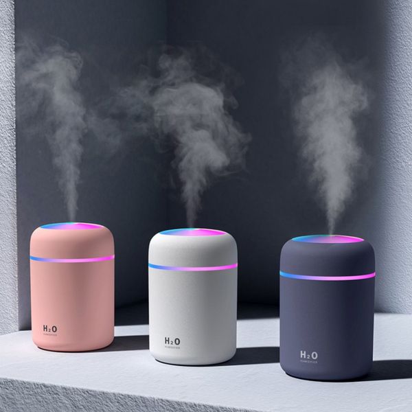 LED Indoor Lighting Mini Air Humidifier Aromatherapy Humidifiers Diffuser for Home Car Portable USB Fogger Mist Maker with LED Night Lamp
