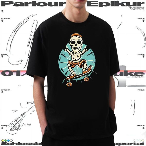 Classic Casual T Shirts Men skateboarding Tees 230g Cotton Anime Printing Street High Quality Floral Print Short Sleeve Soft Men Tops Tees