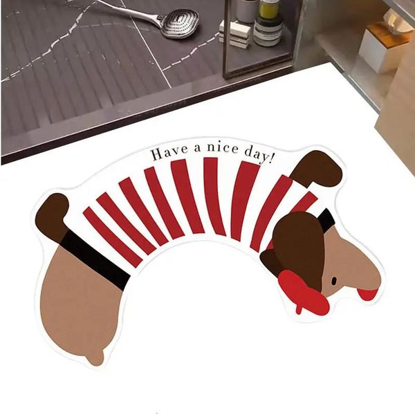 U-Shaped Bath Mat U-Shaped Dachshund Floor Mat Cartoon Shower Rug Toilet Bath Mat for Kitchen Bathroom Doorway el Toilet 250208