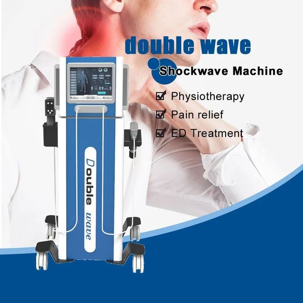 Factory Direct Double Waves Shockwave Therapy Equipment With 2 Handles For Body Pain Relief Cellulite And ED Treat