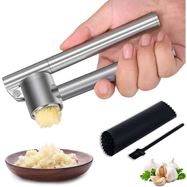 Stainless 304 Steel Press Tools Detachable Peeg Garlic Grinding Slicer Chopper Set Cooking Gadgets Kitchen Accessories