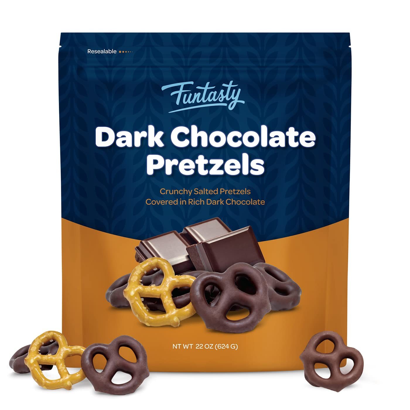 TEMU Dark Chocolate Covered Pretzels - 22 Ounce Pack