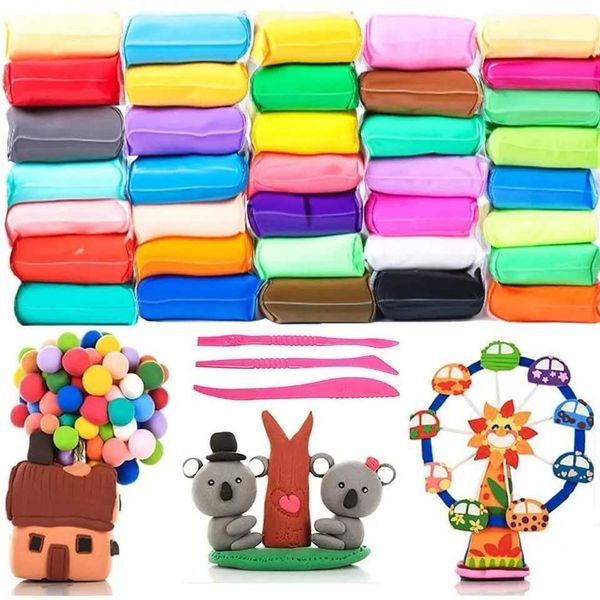12-24-36 Color air dry clay high-quality plastic handicrafts childrens toys art class art supplies with tools CL240905