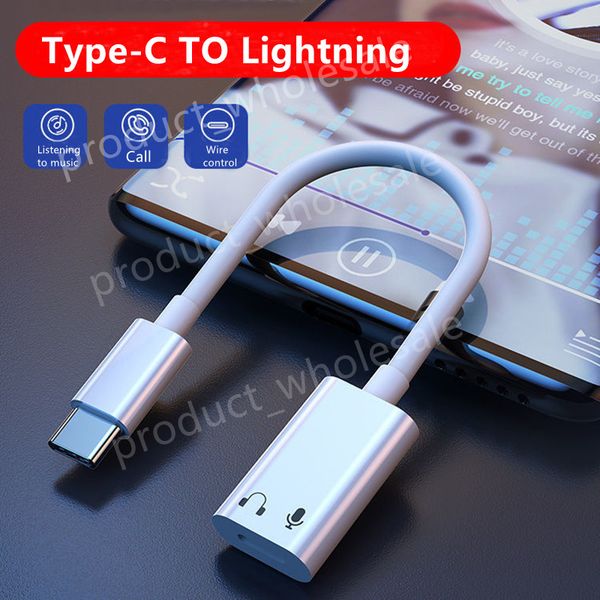 OEM Quality USB C Type C to Lightning Headphone iPhone Adapter Jack Earbuds Earphones Converter Aux Audio Cable Connector for Apple iPhone 1