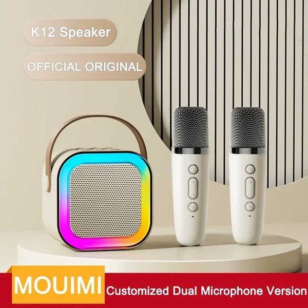 Loudspeaker box MOUIMI K12 KTV Karaoke Microphone Speaker Wireless Lecture Meeting Voice Box Mini Colorful Lights Audio Long Standby Z241028