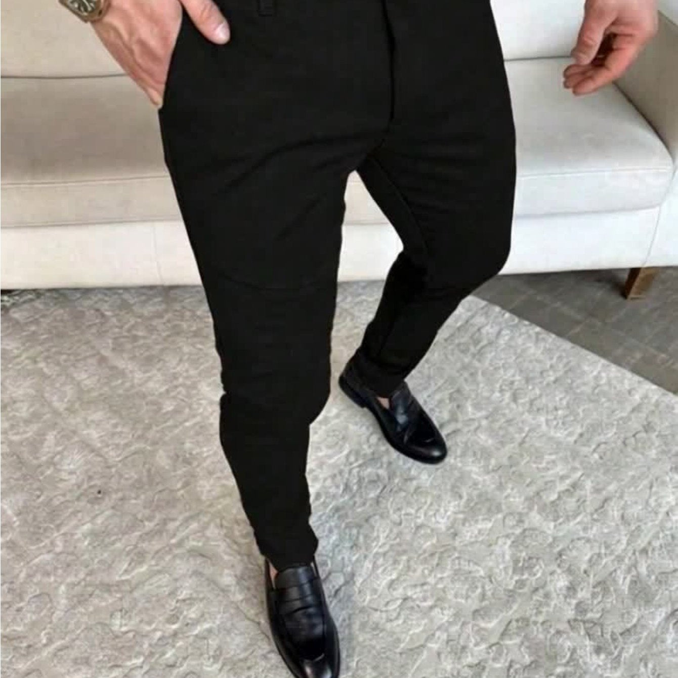 TEMU Men's Business Casual Pants - Lightweight Formal Trousers -dry Stretch Fabric, High-waisted Office & Formal Pants, Formal Attire - Gift For Men,