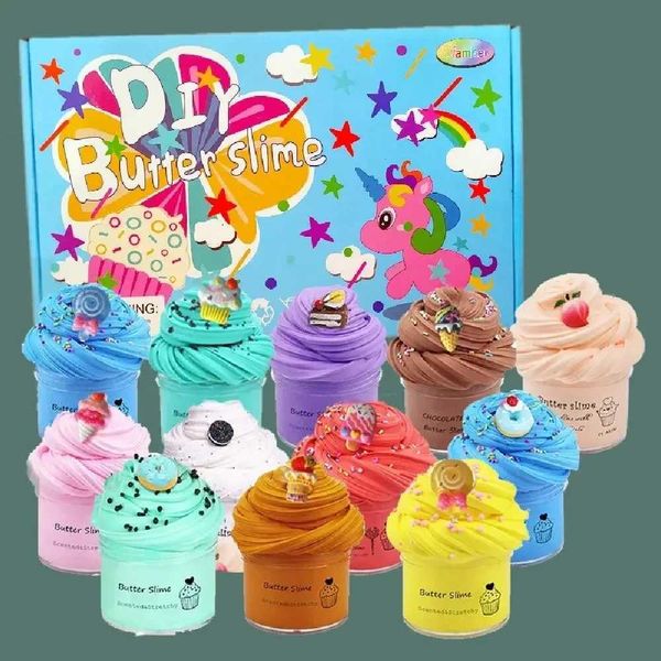 Decompress Soft Charms Rainbow Clay Kawaii Slime Party Toy for Kids Gift Colored Modeling Clay Set Toys Education CreativityToy Y240801