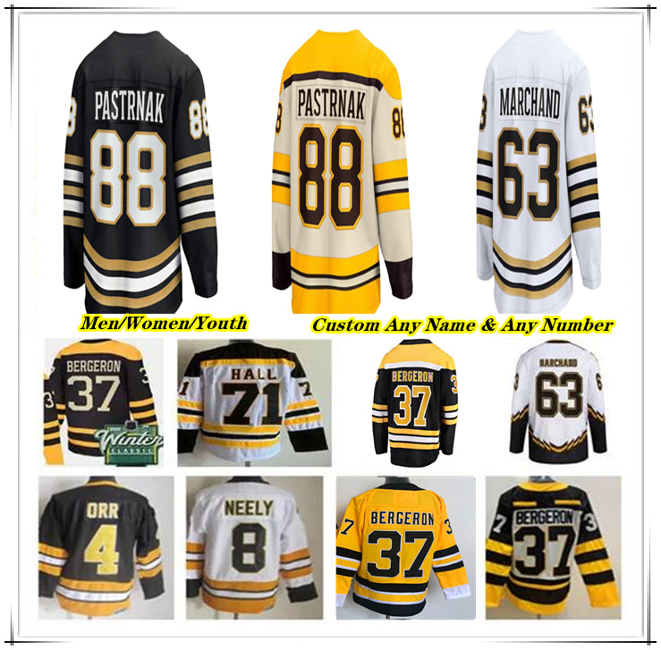 Boston Centennial Hockey Jersey David Pastrnak Patrice Bergeron Brad Marchand Pavel Zacha Hampus Lindholm Charlie McAvoy Jake DeBrusk Milan Lucic Li