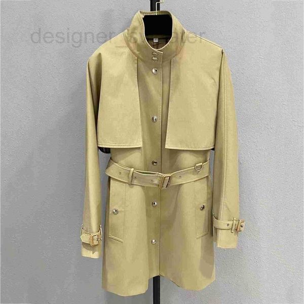 Women&#039;s Trench Coats Designer Luxury Brand Womens Fall-Winter Outerwear Designer Mid Length Jacket High Quality Fashion Long Sleeve Top