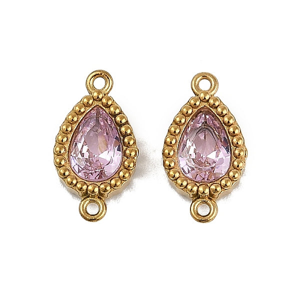 Ionenplattierung (IP) 304 Edelstahl Zirkonia Tropfenglieder Verbindungsstück Charms