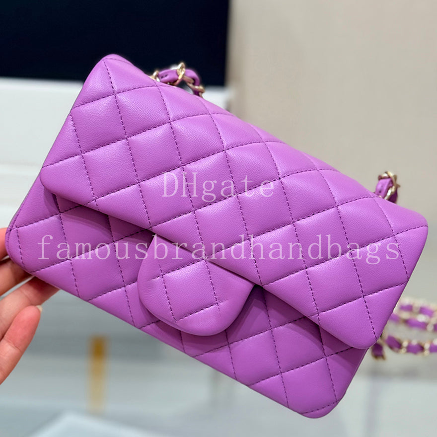 Designer Mini Classic Flap Bag 20CM Lambskin Leather Chain Bag Mirror Quality Luxury Crossbody Bag With Box 24C02B