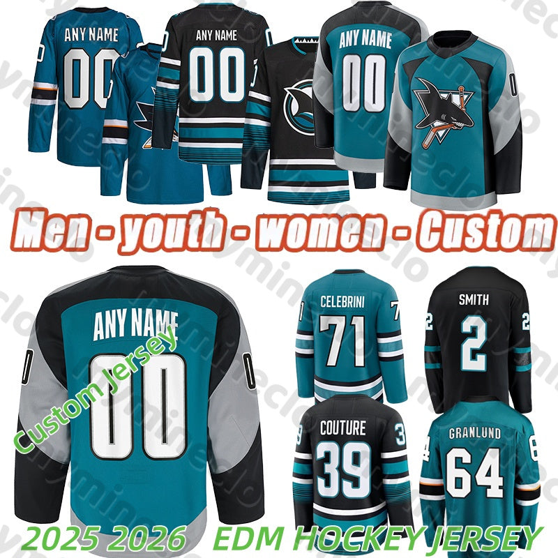 Sharks 35th Anniversary hockey jerseys Celebrini Couture Granlund Retro jersey Eklund Vlasic Fabian Zetterlund Mackenzie Blackwood Sturm 2025 mens h
