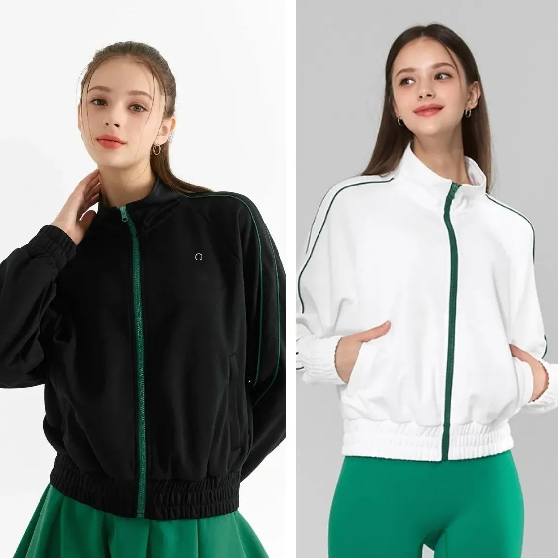 A637 Loose Fit Stand-Up Collar Sportswear - Versatile Casual Athletic Outerwear for Women Designer Outdoor Sports Jackets