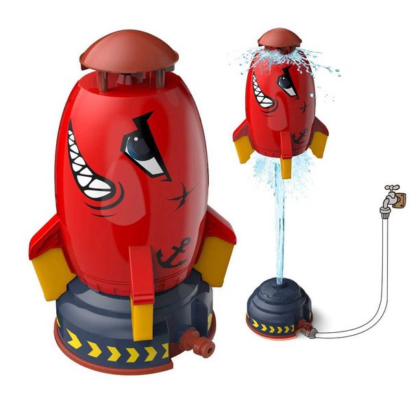 Flying JET Rocket Fountain Sprinkler Splashing Water Toy for Kids 360 Degree Rotating Outdoor Pool Party Childrens Summer Toy Y240813