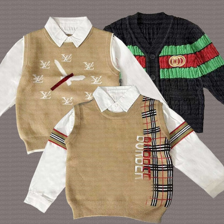 Kid designer sweater sets baby clothes kids sweaters Long sleeved luxury top Warm and comfortable Pullover size 90cm-150cm DF010