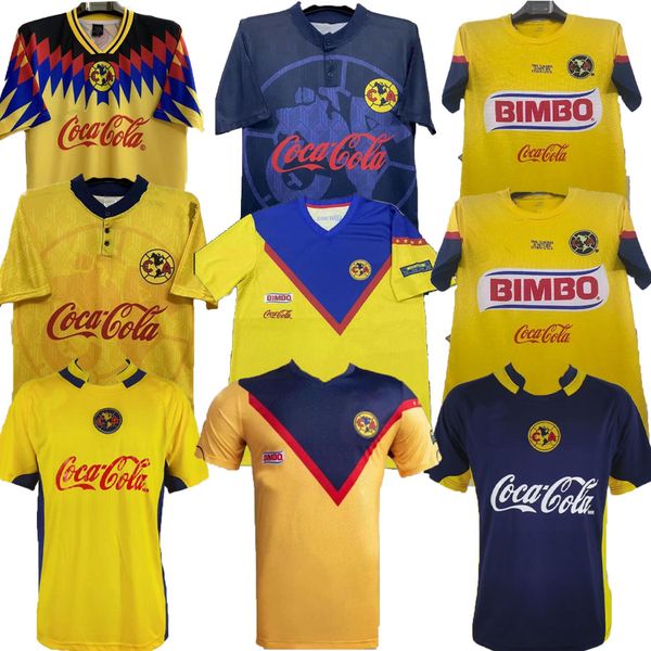 1987 1988 Guadalajara Tigres RETRO soccer Jerseys Club America LIGA MX Football Shirts MEXICO R.SAMBUEZA P.AGUILAR O.PERALTA C.DOMINGUEZ MAT