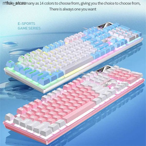 Keyboards K500 Gaming keyboard 104 Keys Wired Gaming keyboard Backlit Mechanical Desktop Computer Keyboard for Desktop Laptop PC Gamers J241