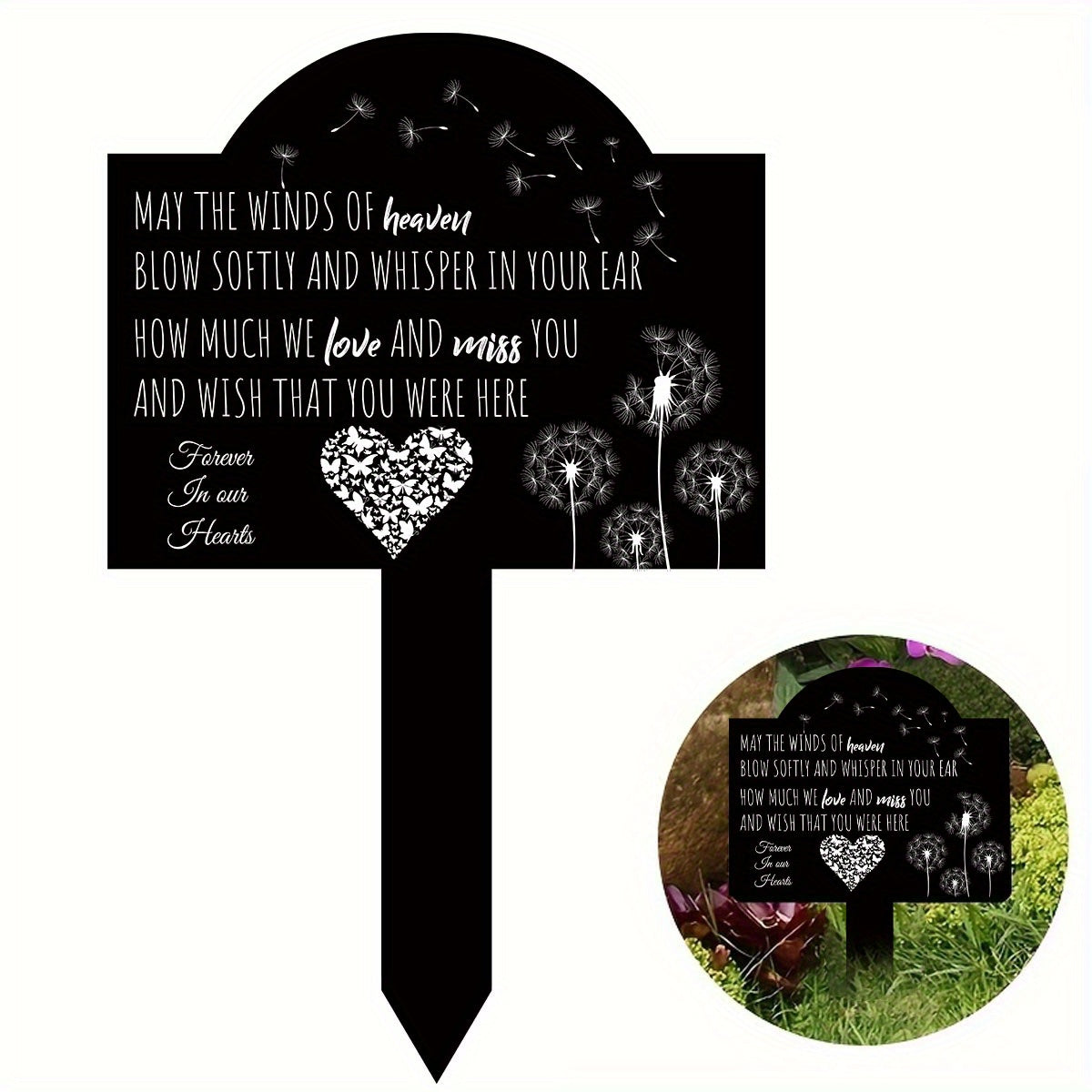TEMU 1pc, Grave Markers For Cemetery Memorial Stakes For Outdoors Yard Cemetery Decorations For Grave Memorial Plaques For Loved Ones Garden Decor