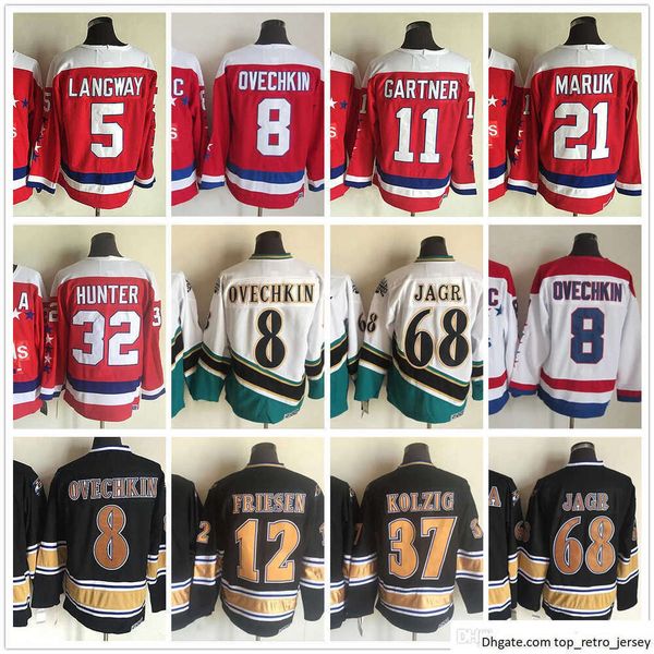 1974-1999 Movie Retro CCM Hockey Jersey Embroidery 8 Alex Ovechkin 5 Rod Langway 11 Mike Gartner 21 Dennis Maruk 12 Jeff Friesen 37 Kolzig 3
