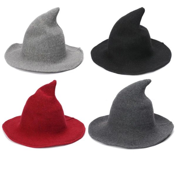 Halloween Hats Diversified Along The Sheep Wool Cap Knitting Fisherman Hat Female Fashion Witch Pointed Basin Bucket Jn