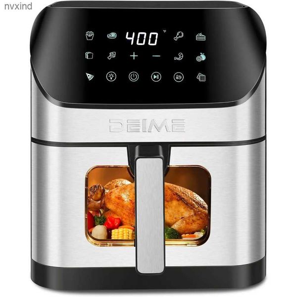Air Fryers Air Fryer 6.2 QT Oil Free 1500W Large Capacity Oven Air Fryer Healthy Cooking Machine with 10 Presets and Visual Cooking Window y