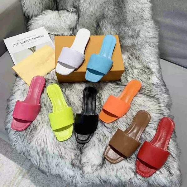 Original box Revival Flat Mules Shoes 2023ss Men Women Slides Sandals Designer Black Pink Orange Blue WATERFRONT Brown White Summer Flip Flo