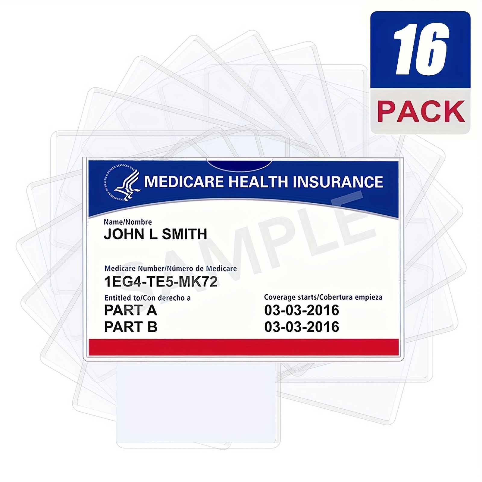 TEMU Soft And Durable 8-16 Pack Waterproof Card Protector Sleeves, Clear Ssn-game Card-medicare-credit Card Holder For Wallet Storage