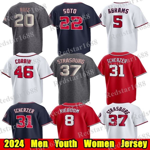 Custom S-4XL 2024 City Connect baseball jersey Stephen Strasburg Carter Kieboom Juan Soto Men Ryan Zimmerman Luke Voit Nelson Cruz Keibert R