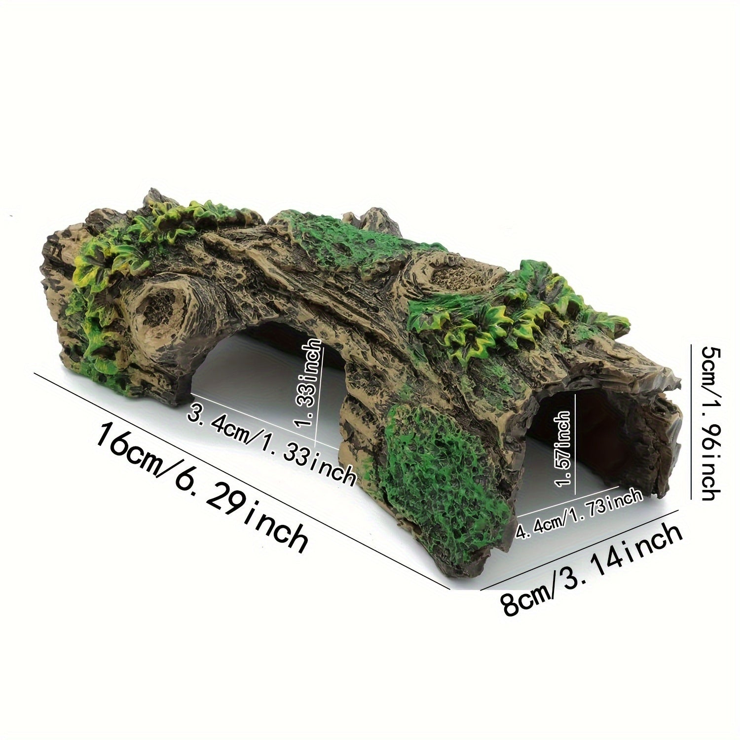 TEMU Resin Stump Cave Ornament For Fish , Reptile Hideaway Habitat Decor, Aquatic Animal Shelter Accessory