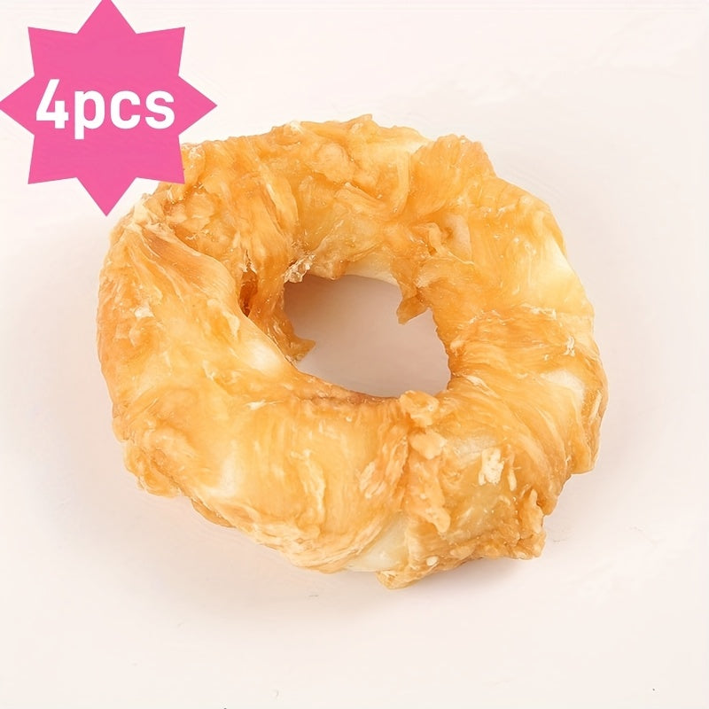 TEMU Donut Shaped Chicken & Duck Wrapped Treats | Exterior| Grain-free, Perfect For Training & Rewards | Suitable For Large, Medium And Small Dogs |