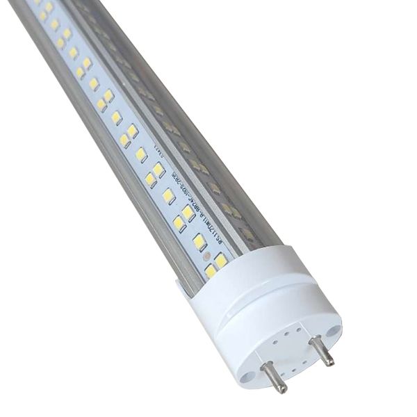 T8 LED Tube Light Bulbs 4FT 72W 6500K Light, Double Ended Power 4 Foot LED Fluorescent Tube Replacement High Output V-Shaped Bi-Pin G13 Base