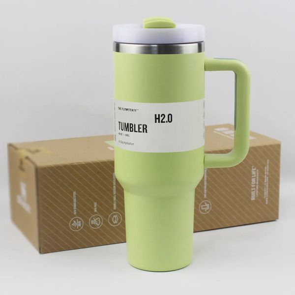1Pcs H2.0 Plus New 40 oz stainless steel tumblers with handle lid straw big capacity beer mug water bottle outdoor camping vacuum insulated