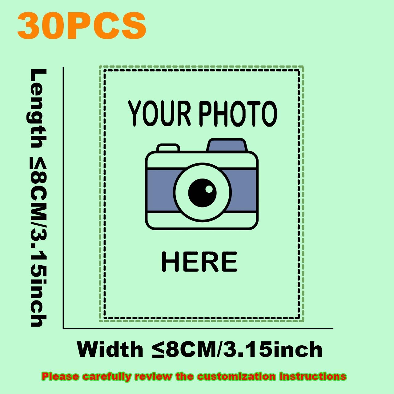 TEMU 30pcs Custom Iron-on Transfers - Personalized Photo-text-logo-design Heat Press Stickers - Compatible With T-shirts, Jeans, Hoodies, Bags,