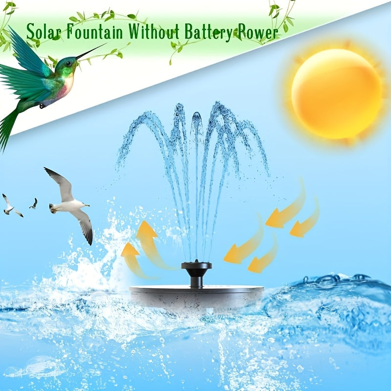 TEMU Outdoor Garden Solar Fountain, Upgraded Solar Bird Bath Fountain With 6 Nozzles For Bird Bath, Garden, Pond, Fish Tank, Aquarium, Swimming Pool