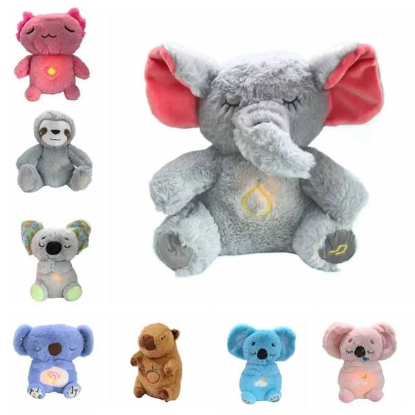 Soft Elephant Baby Breath Koala Toy Simulation Capybara Soothing Plush Toy Rhythmic Stuffed Sound Sleeping Doll Kids Toy Z250208