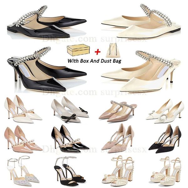 Authentic Designer Heels Dress Shoes Sandals Slingback Refined Dignified Party Wedding Evening Shoes Pearl Platform Slippers Womens High Hee