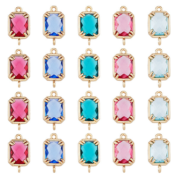 20 Stück 5 Farben Messing Glasverbinder Charms