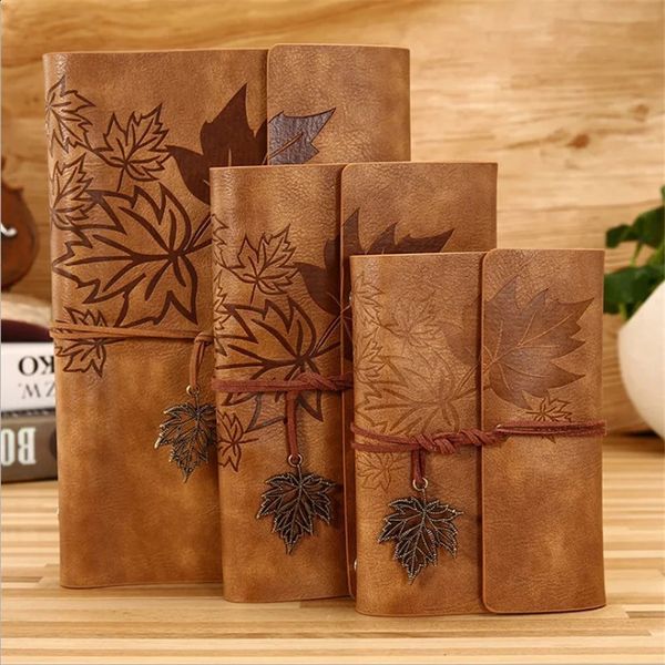 A5 A6 A7 Travelers Vintage Notebook PU Leather Blank Kraft Diary Note Book Journal Sketchbook Stationery School Office Supplies 241223