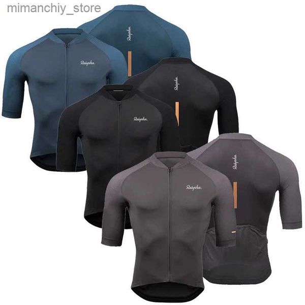 Cycling Jersey Sets 2024 New Ralvpha Summer Mens New Bicyc Riding Shirt Road City Cycling Clothing Overalls Suit Short Seve Outdo high-end Q